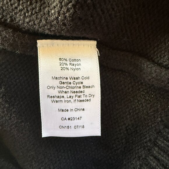 Talbots black and white Fair Isle crewneck pullover long sleeve sweater size PS - Picture 8 of 8